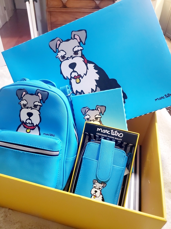 Marc Tetro Miniature Schnauzer Dog Mom Gift Set Mini Backpack Phone Wallet NWT main image 5